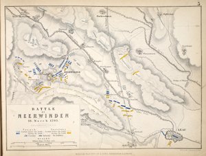 ウィリアムブラックウッドアンドサンズ発行のニーダーウィンデンの戦いの地図、エディンバラとロンドン、1848年（手描きの彫刻）